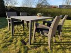 Tuintafel + 4 stoelen, Ophalen, Gebruikt, Rechthoekig, Wicker