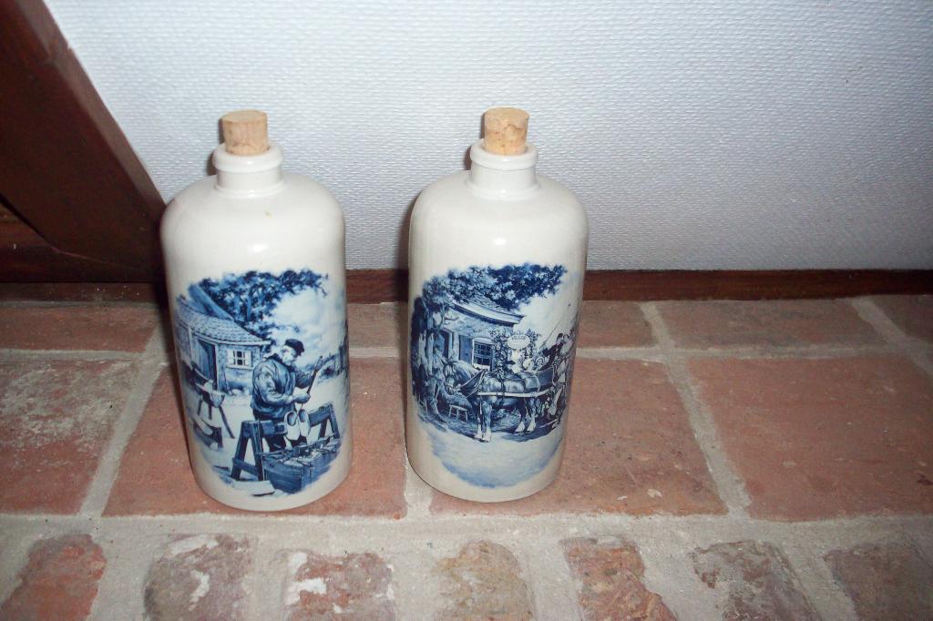 2 aardewerken kruikjes "Delfts blauw", Enlèvement, Comme neuf
