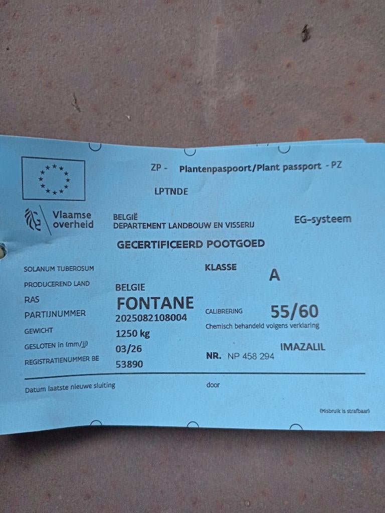 Plant aardappelen fontane, Ophalen