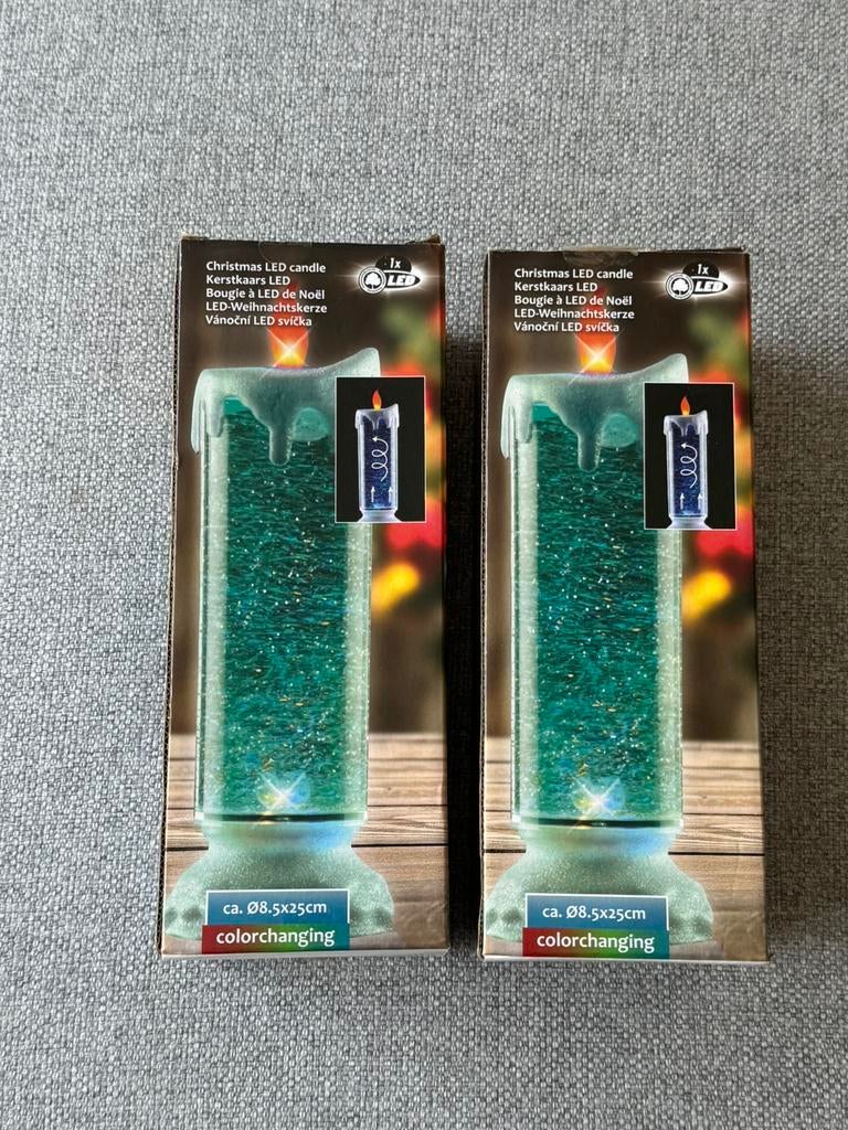 Kerst - LED kaarsen 2 stuks, Ophalen of Verzenden, Zo goed als nieuw