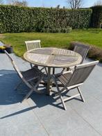 gebruikte teak tuinmeubelen, Tuin en Terras, Tuintafels, Ophalen, Gebruikt, Rond, Teakhout