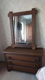 commode + spiegel in eik, Huis en Inrichting, Kasten | Ladekasten, Ophalen, Gebruikt, Eikenhout, 50 tot 100 cm