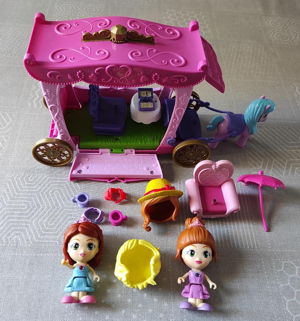 speelgoed koets met pratende popjes, Kinderen en Baby's, Speelgoed | Poppen, Ophalen of Verzenden, Zo goed als nieuw, Overige typen