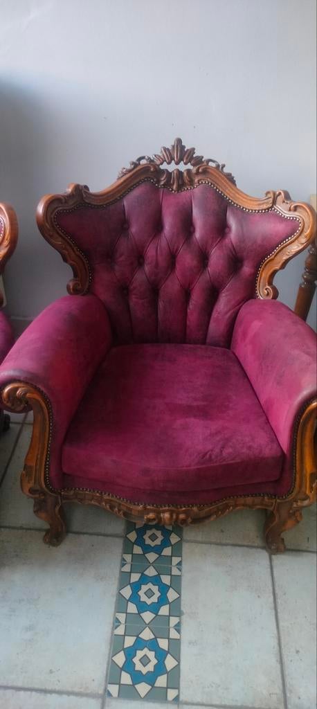 Divan 3 places et 2 fauteuils style baroque en parfait état, Comme neuf, Enlèvement, Baroque, Tissus