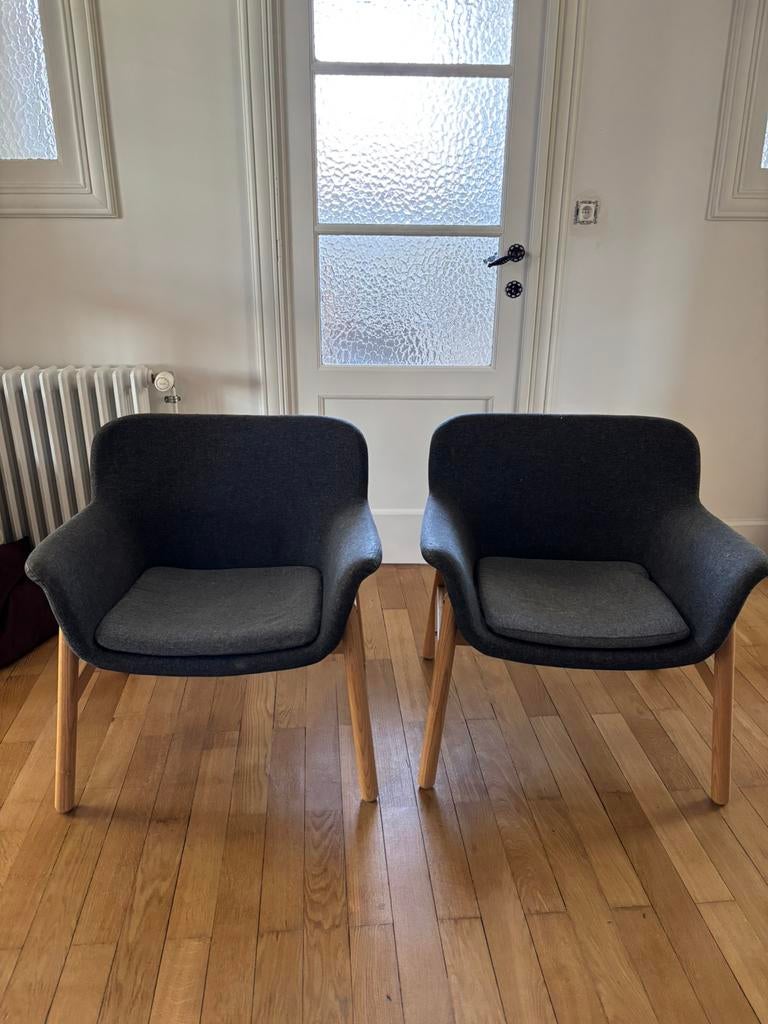 Fauteuils IKEA, Maison & Meubles, Chaises, Enlèvement, Comme neuf, Gris, Trois