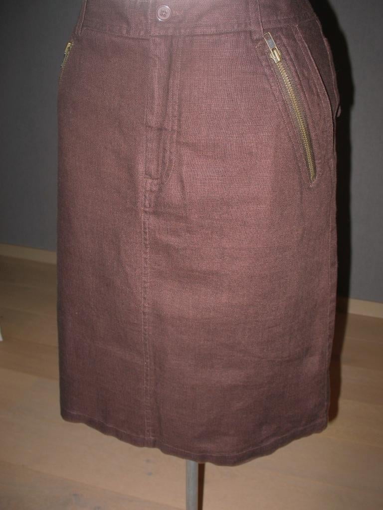 Nieuwe bruine linnen rok van Part Two, mt 38, Kleding | Dames, Rokken, Nieuw, Maat 38/40 (M), Bruin, Onder de knie, Verzenden