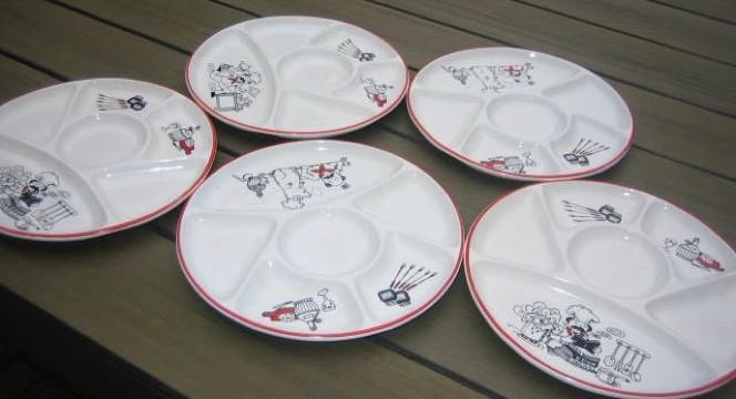 5 assiettes pour tapas ou snacks, Maison & Meubles, Cuisine | Vaisselle, Comme neuf, Assiettes(s), Enlèvement ou Envoi