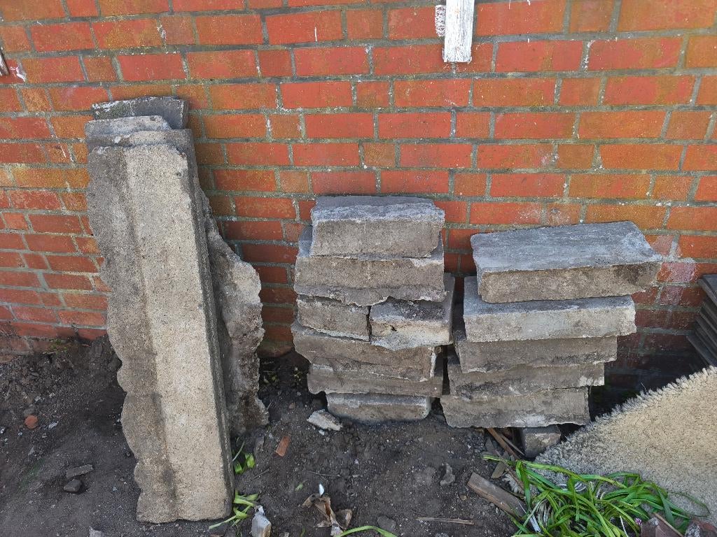 Gratis betonblokken, Ophalen, Gebruikt