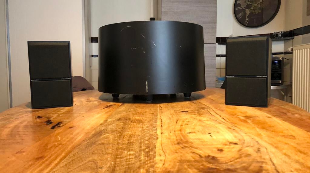 Bang & Olufsen 2.1 speaker system 1989 !, Audio, Tv en Foto, Luidsprekerboxen, Gebruikt, 60 tot 120 watt, Front, Rear of Stereo speakers