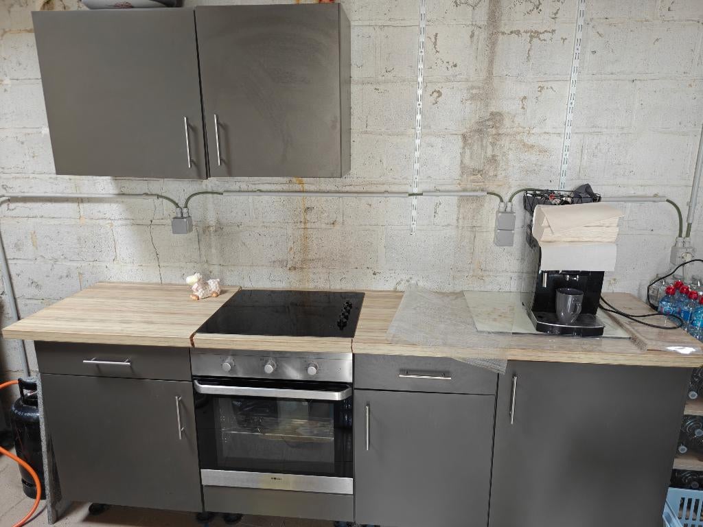 Éléments de cuisine meubles bas et hauts, Enlèvement, Utilisé, Gris, Moins de 100 cm