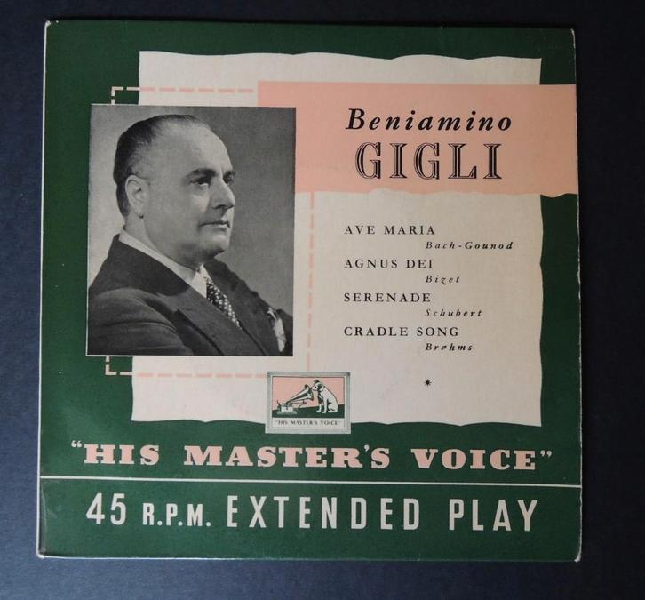 Beniamino GIGLI: "Ave Maria/Agnus Dei" (vinyl EP 45T/7"), Cd's en Dvd's, Vinyl Singles, Gebruikt, EP, Klassiek, 7 inch, Ophalen of Verzenden