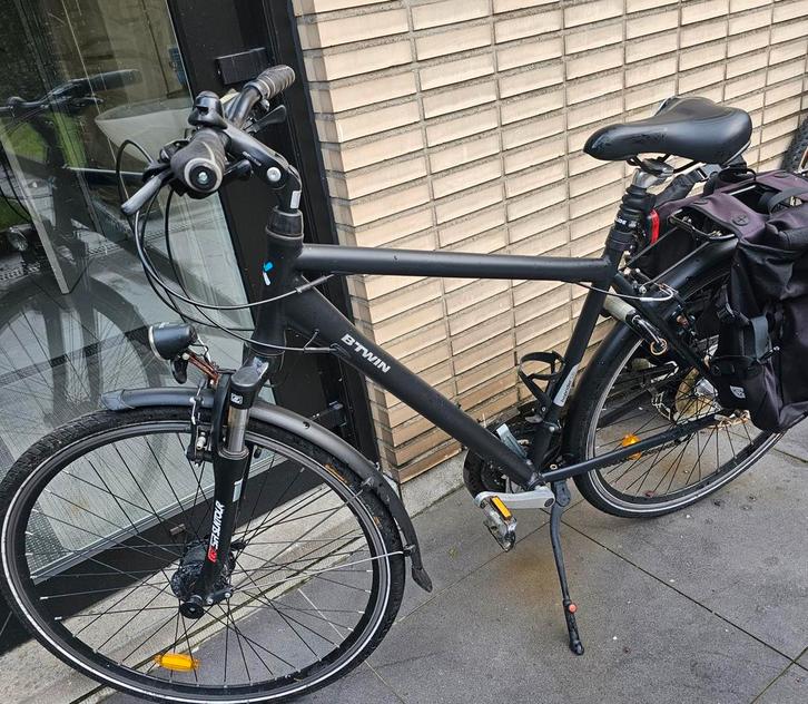 Herenfiets Btwin Hoprider 520 met vering, Fietsen en Brommers, Fietsen | Heren | Sportfietsen en Toerfietsen, 28 inch, Vering