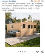 Abri de jardin en bois naturel 20 m2, Enlèvement, Bois, Abri de jardin