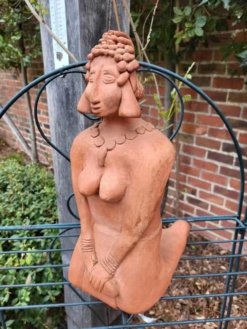Statue unique en terre cuite, style Maya Jaina, 35 cm, Enlèvement ou Envoi