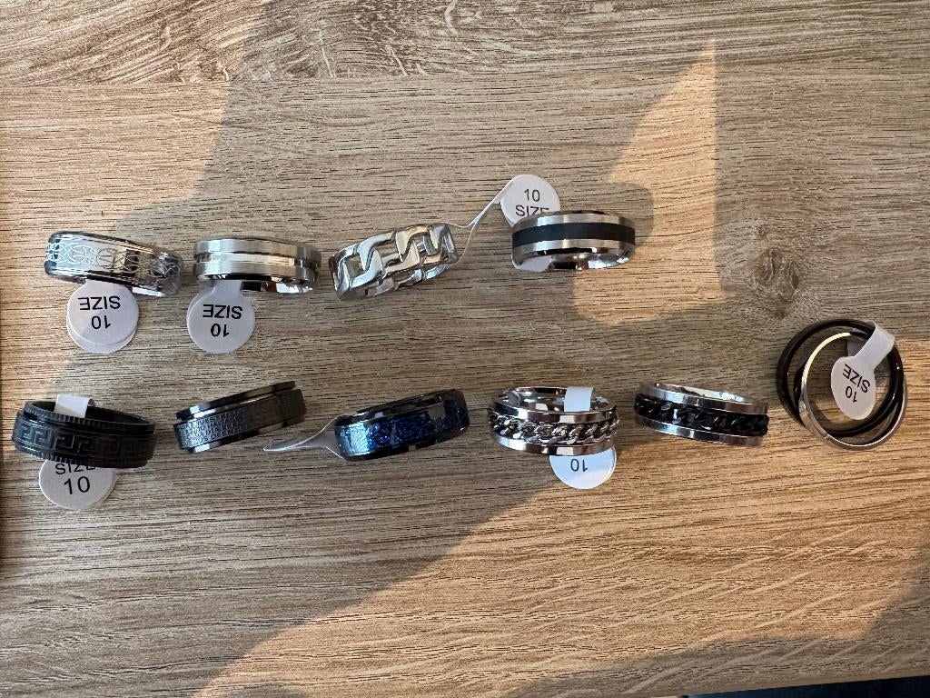 4+6 Fidget anxiety ringen, Handtassen en Accessoires, Ringen, Nieuw, Dame of Heer, IJzer of Staal, Ophalen