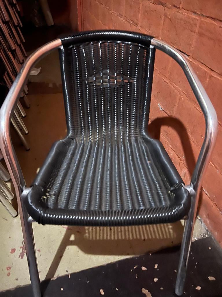 Terrasstoelen, Tuin en Terras, Tuinstoelen, Gebruikt, Stapelbaar, Ophalen