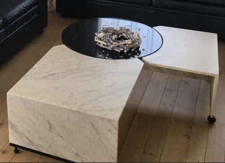Table de salon en marbre modulable, 100 à 150 cm, Moins de 50 cm, Comme neuf, Enlèvement