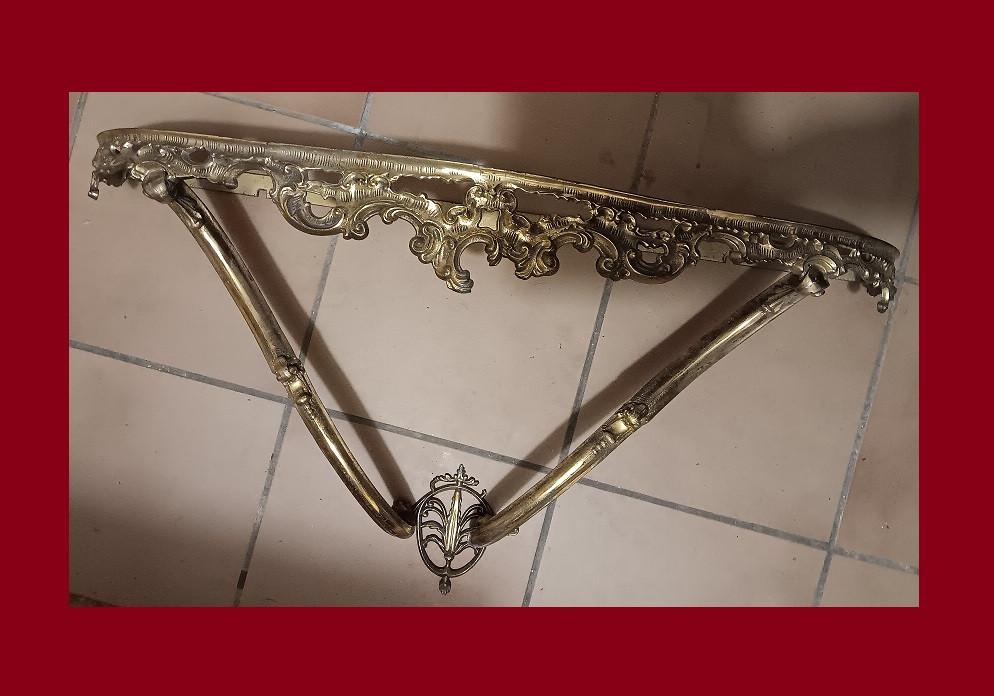 Ancienne consol murale avec son marbre, Antiquités & Art, Antiquités | Miroirs, 50 à 100 cm, Moins de 100 cm, Ovale, Enlèvement