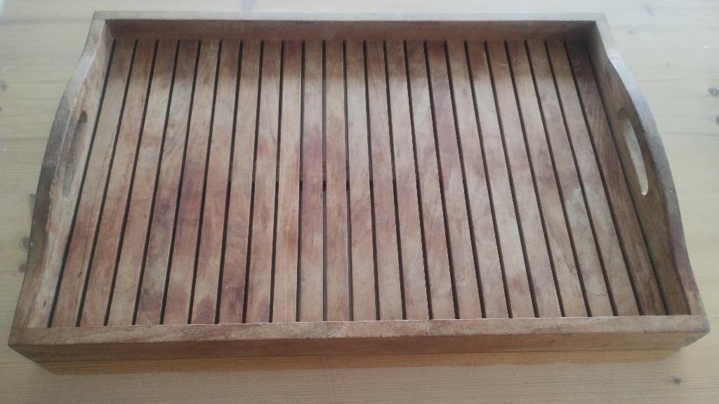 Plateau à servir en teck avec poignées, Maison & Meubles, Accessoires pour la Maison | Plateaux, Utilisé, Bois, Rectangulaire