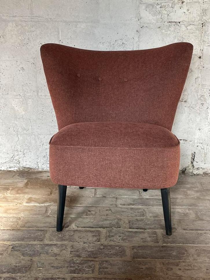 Vintage cocktail zetel (prof. herstoffering), Maison & Meubles, Chaises, Comme neuf, Enlèvement
