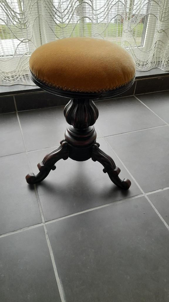 Pianokruk in velours, Maison & Meubles, Tabourets, Utilisé, Bois, Réglable en hauteur, Enlèvement