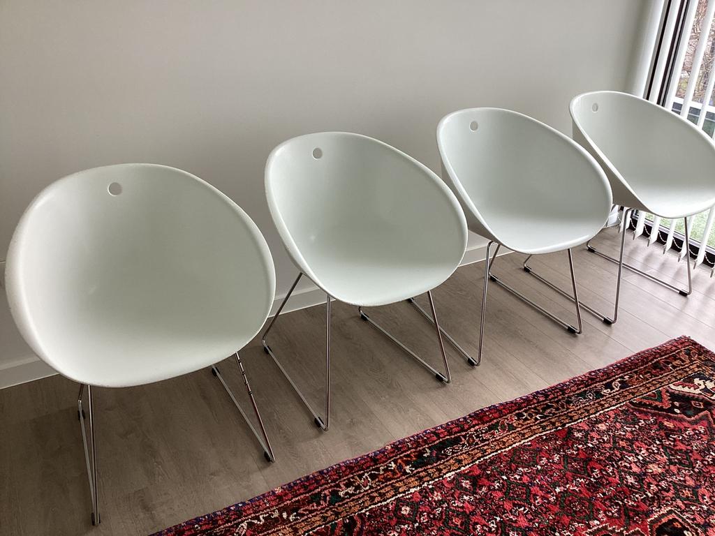 4 chaises Pedrali Gliss, Maison & Meubles, Enlèvement, Utilisé, Blanc, Quatre