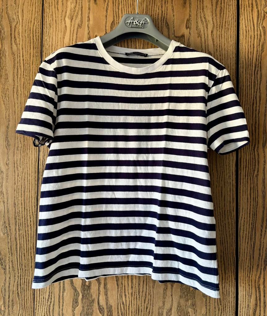 Gestreepte T-shirt Zara maat S Nieuw - €4, Kleding | Dames, Blauw, Ophalen of Verzenden, Zo goed als nieuw, Korte mouw