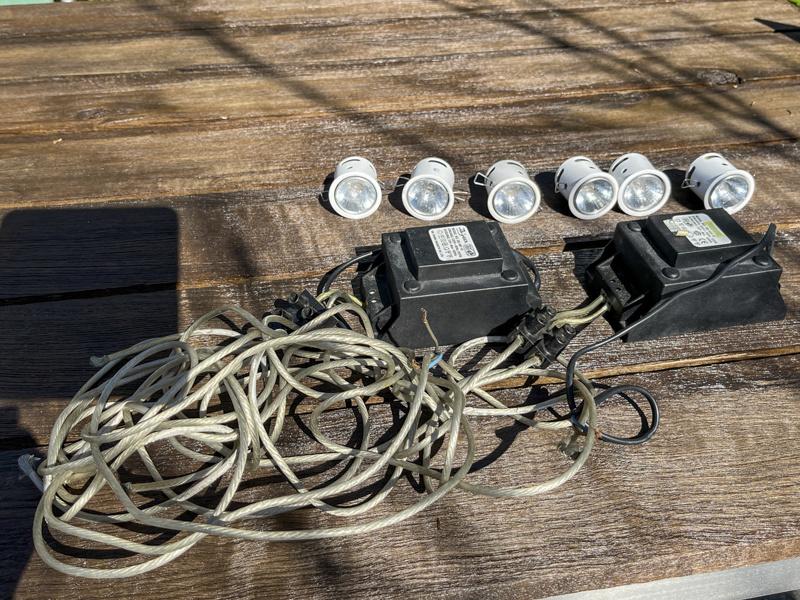 Spots, halogeen, wit, 6 stuks, inbouw,  transfo en bedrading, Enlèvement ou Envoi, Utilisé, Autres types