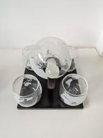 Aretica Luxe Whisky Karaf Wereldbol 4 Glazen, Ophalen, Zo goed als nieuw, Borrel- of Shotglas