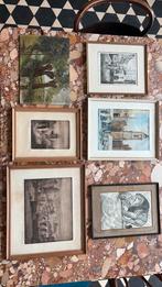 240 euros Lot de 6 peinture/aquarelle/gravure, Enlèvement