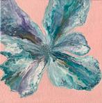 Acryl schilderij 30 op 30 pastel roze groen, Antiek en Kunst, Kunst | Schilderijen | Modern, Ophalen of Verzenden