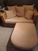 Canapé osier et pouf, Maison & Meubles, Enlèvement