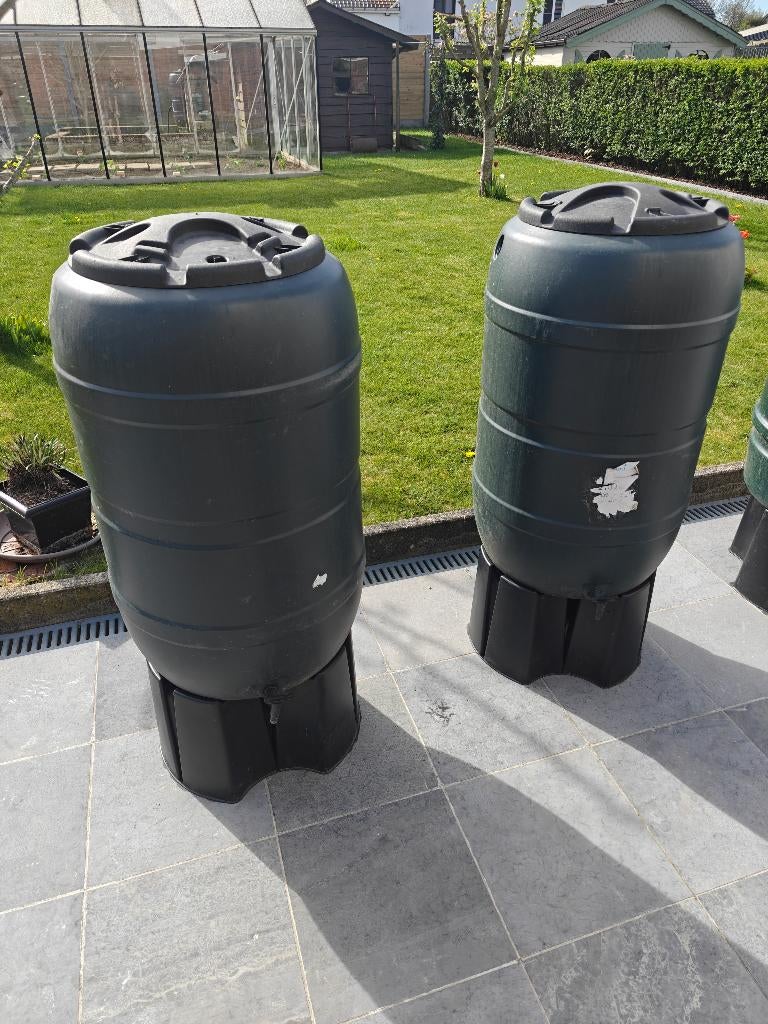 Regenton met kraantje en voet x2, 150 litres ou plus, Synthétique, Enlèvement, Utilisé