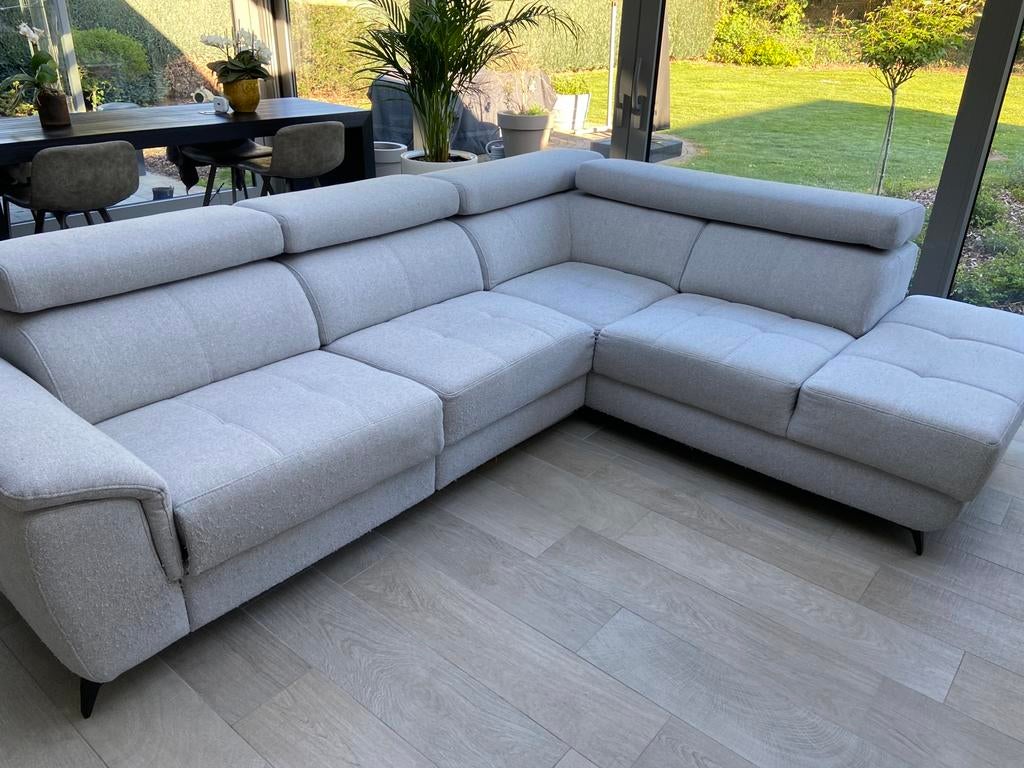 Hoeksalon in grijze stof deze week GRATIS af te halen, Huis en Inrichting, Ophalen, Stof