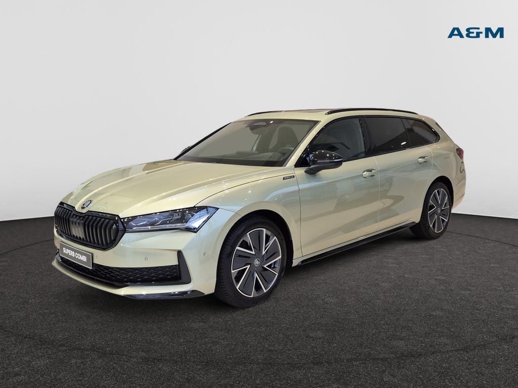 Skoda Superb Combi Superb Combi 1.5 TSI ACT MHEV Sportline D, Auto's, Automaat, Overige kleuren, Lederen bekleding, Break