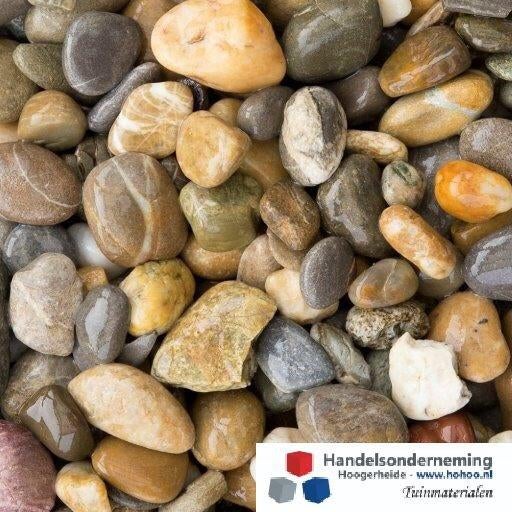 Riviergrind bonte kleuren afgeronde siergrind border oprit, Verzenden, Nieuw, Bruin, Grind