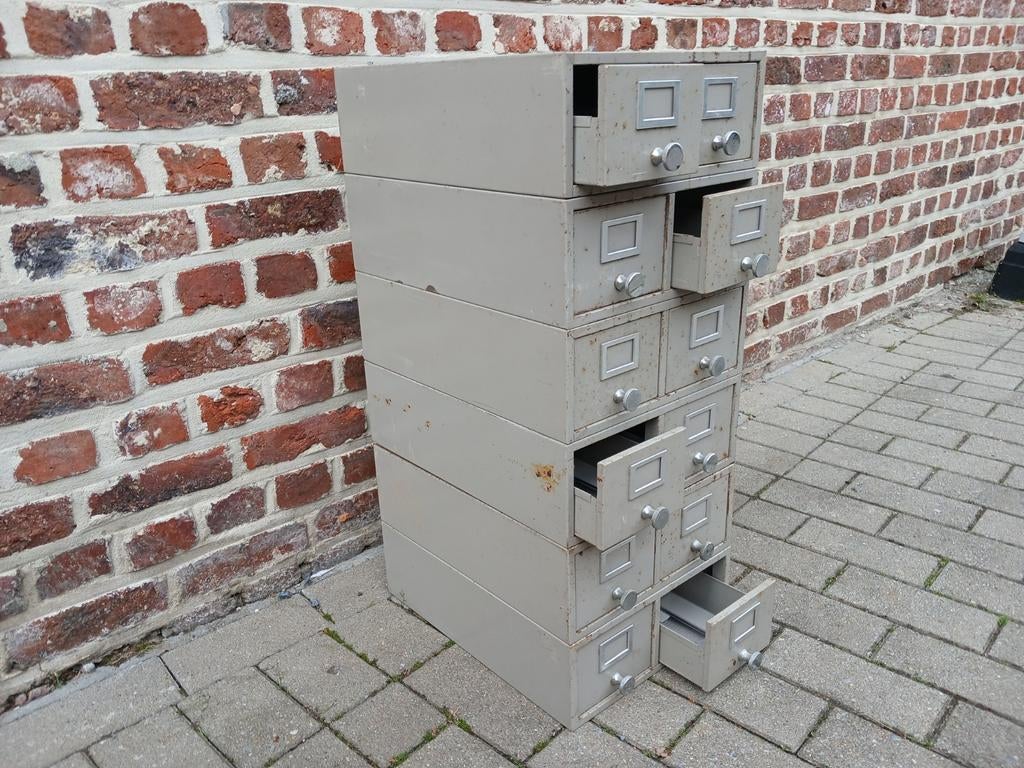 6 fichebakken ladekast ladeblokken, Ophalen, Metaal