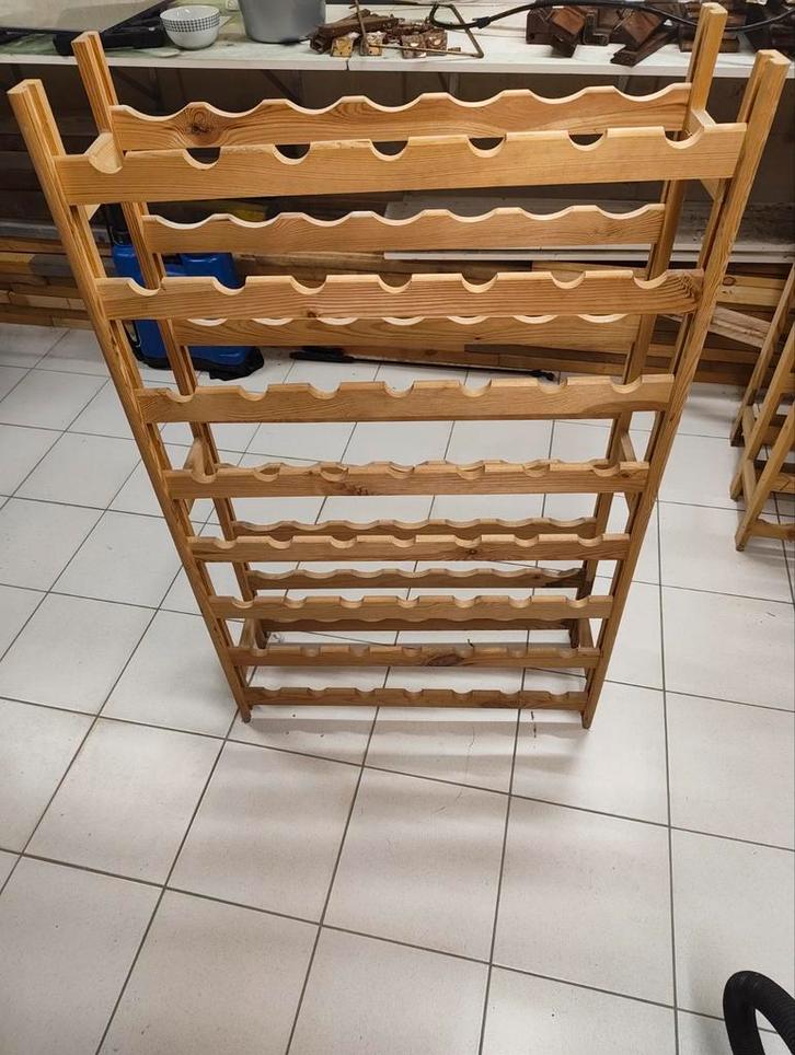 Houten wijnrekken – 3 stuks beschikbaar, Maison & Meubles, Accessoires pour la Maison | Porte-bouteilles, Utilisé, 75 cm ou plus