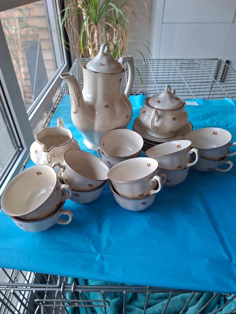 Thee koffie servies, Ophalen, Zo goed als nieuw, Porselein, Compleet servies