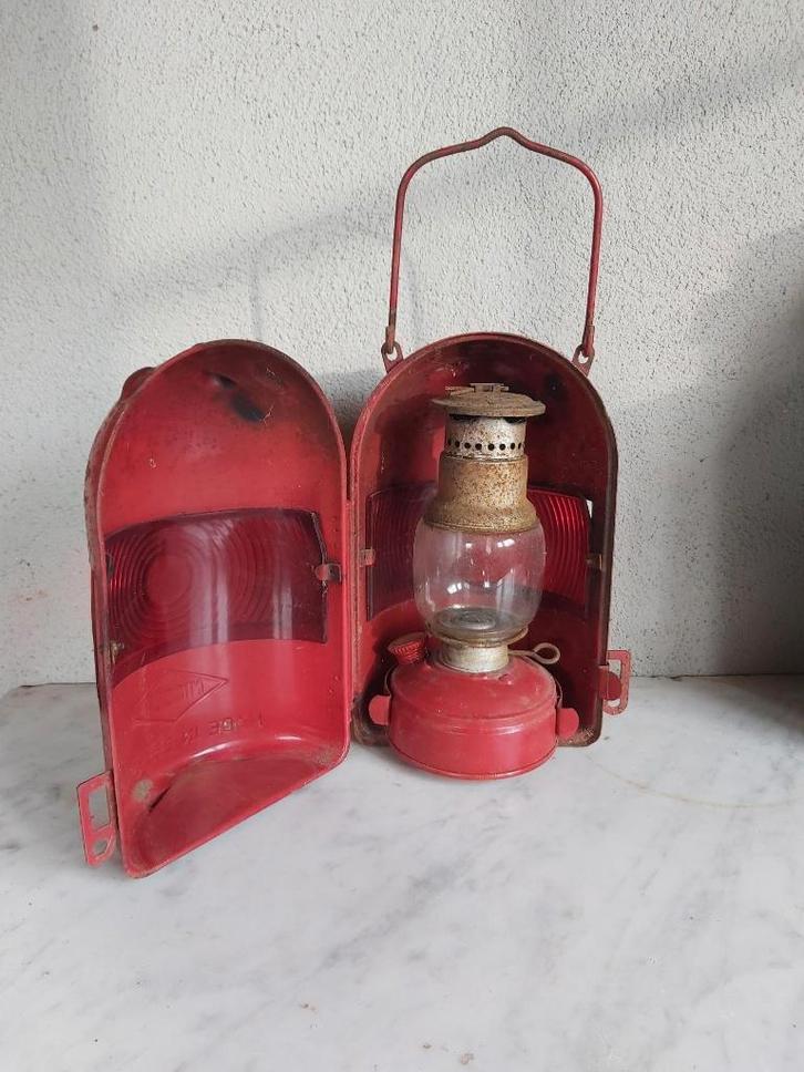 Oude Belgische Nicoln Petroleum lantaarn Blitz, Antiek en Kunst, Antiek | Verlichting, Ophalen of Verzenden