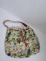 Tas schoudertas creme groen stof leer nieuw, Handtassen en Accessoires, Tassen | Damestassen, Ophalen of Verzenden, Nieuw, Beige