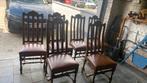 Chaises bois cuir brun, Ophalen, Bruin, Hout, Vijf, Zes of meer stoelen