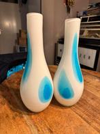 2 murano glazen vazen , vintage ., Ophalen of Verzenden, Zo goed als nieuw, Blauw, Glas