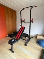 Fitnessbankje met gewichten, Sport en Fitness, Ophalen, Zo goed als nieuw, Buik, Fitnessbank