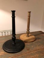 ANTIEKE LAMPENVOET 2 STUKS HOUT MODEL, Huis en Inrichting, Lampen | Tafellampen, Ophalen of Verzenden, Gebruikt, Hout
