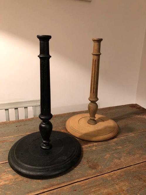 ANTIEKE LAMPENVOET 2 STUKS HOUT MODEL, Huis en Inrichting, Lampen | Tafellampen, Gebruikt, Hout, Ophalen of Verzenden