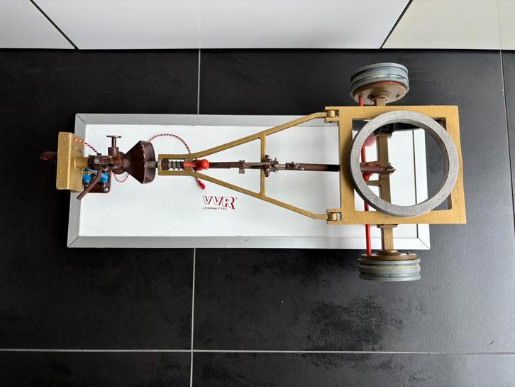 Vintage leermodel rijschool VVR goud let bruine koppeling, Verzamelen, Retro, Overige typen, Ophalen