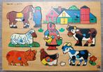 Vintage/Steinmeier/2171/boerderij/houten puzzel van 8 stukje, Kinderen en Baby's, Speelgoed | Kinderpuzzels, Ophalen of Verzenden