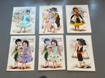 6 stuks geborduurde vintage Spaanse postkaarten Madrid, Ophalen