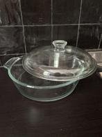 glazen kom met deksel, Ophalen of Verzenden, Overige stijlen, Glas, Schaal of Schalen